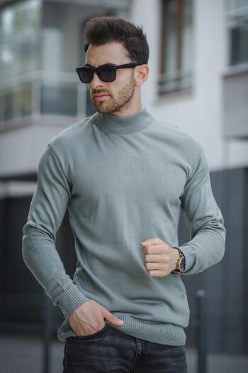 Oksit Seka 815 Cotton Slim Fit Men's Half Fisherman Sweater