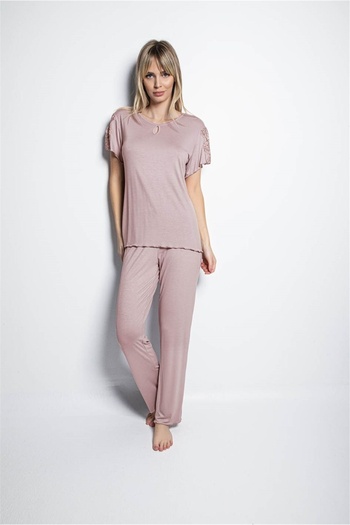 MONAMİSE 19178 Women's Mink Pajama Set