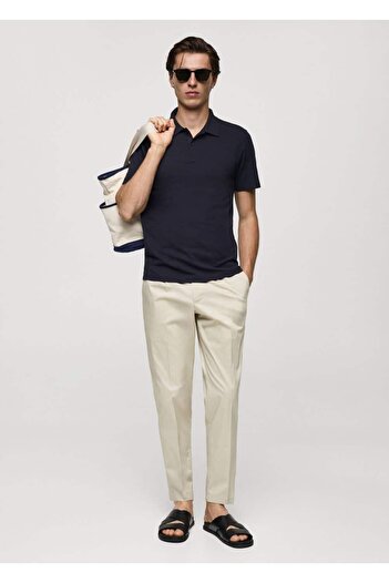 MANGO Man Slim-Fit-Poloshirt aus Baumwolle mit Piqué-Textur