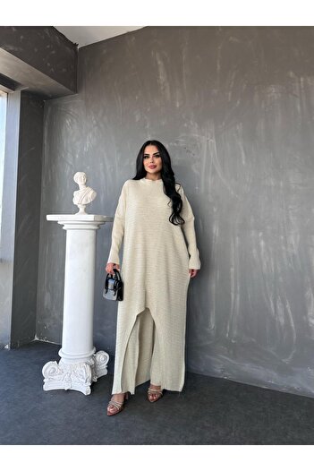 MAY MARA Women's Fine Hair Knitted Jacket with Long Uny Pant 2-Piece Knitwear Set