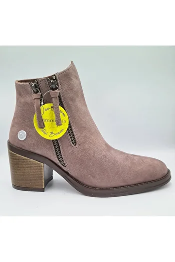 Mammamia D24KB-1885 Mink Nubuck Leather - Θερμική εσωτερική επένδυση με φερμουάρ στο πλάι 7cm Γυναικείες κλασικές μπότες με τακούνι