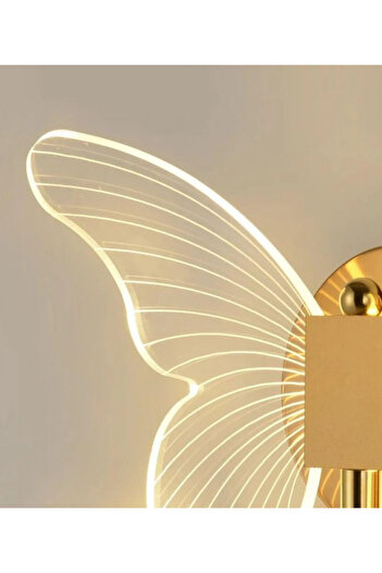 burenze Modern Tasarım Butterfly Kelebek Tavana Sıfır Led Avize Gold Sarı Ledli Avize