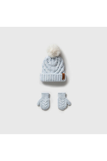cskticaret Unisex Mother Baby Gloves Set - 0/6-6/12 Months, Sheep Wool Knitted Knitwear