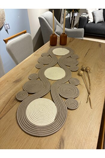 MaVaux Скатертина Ahenk Jute Wicker Look Runner - 40x110, спеціальний дизайн, джутова скатертина