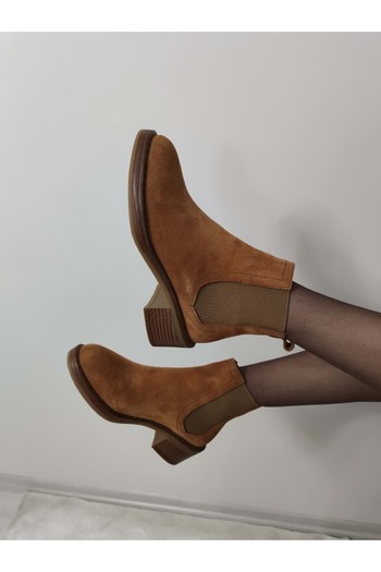 ÇİĞDEM KUNDURA Γυναικείες κοντές μπότες Helensi - Real Nubuck Leather, Side Elastic (ENZ B 16)
