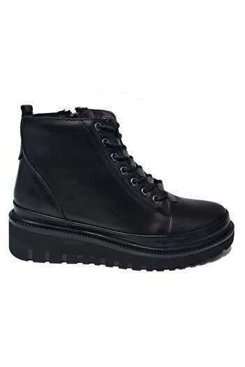 Voyager Women's Closed Lace-Up Wedge Heeled Genuine Leather Boots 7685-1