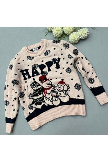 Lolliboomkids Unisex Knitwear Sweater New Year - Snow - Winter Concept Woven Colorful Large Model Range