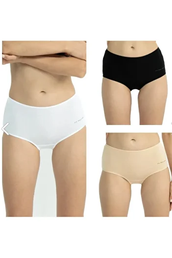 U.S. Polo Assn. Uspa Comfort Women's Panties - High Waist, 47% Modal/Cotton, Black/White/Skin Color Set of 3