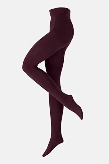 Tchibo Women Plain Full Tights, Maroon