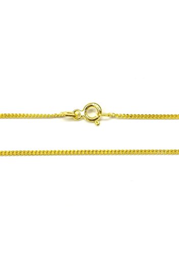 Omar Silver Unisex Gurmet 1,40 Mm Gold Altın Kaplama Gümüş Kolye Zincir Omr7990