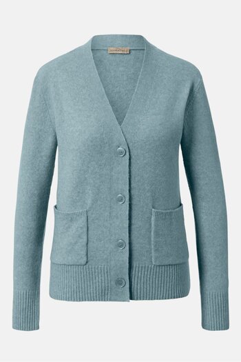 Tchibo Women V Neck Long Sleeve Textured Cardigan, Blue