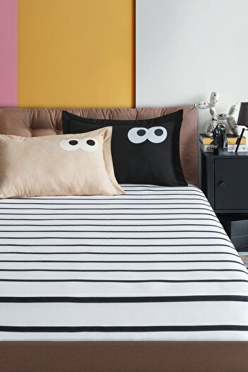 Eponj Home Double Black-Coffee Pes Elastic Sheet Set