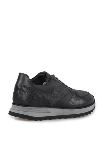 Jakamen Black 100% Leather Eva Sole Casual Shoes