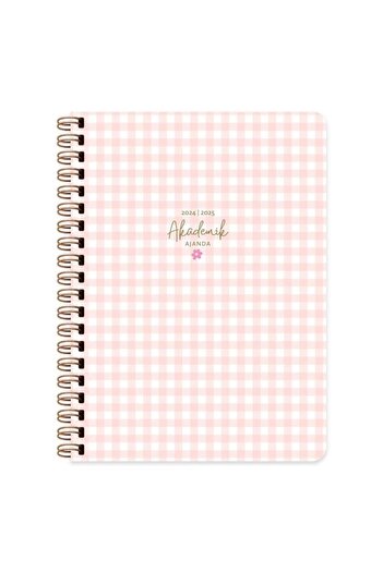 KESKİN COLOR 16x23 Spiral Hard Covered Academic Agenda - Sharp Gingham 830229 -99