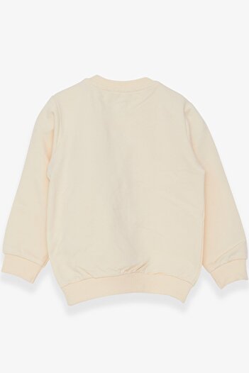 Breeze Girl's Sweatshirt with Teddy Bear Accessory, Age 1.5-5, Cream