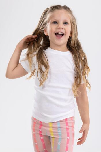 BAYKAR Girl's Cotton Neck Side Seamless Undershirt T-Shirt White
