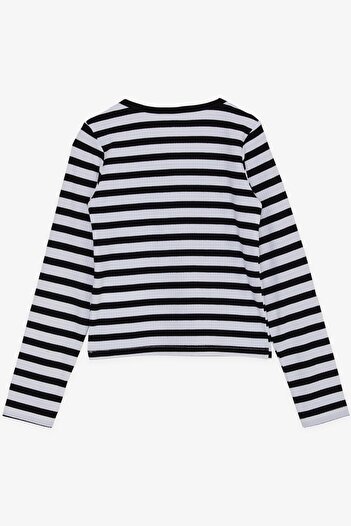 Breeze Girl's Long Sleeve T-Shirt Striped Square Collar 10-16 Years, White