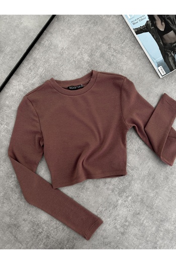 ESRAHELVACI Long Sleeve Basic Crop Top
