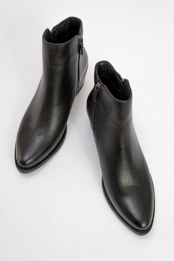 LuviShoes Γυναικείες μπότες με τακούνι JAYER Black Floater από γνήσιο δέρμα