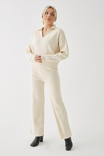 Fashion Friends 24K0535K1 Women's Polo Neck Knitwear Set
