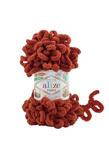 Alize 15 τεμάχια 36 Tan Puffy Πλεκτή κουβέρτα Παντόφλες Ζακέτα Πατάκι Νήμα
