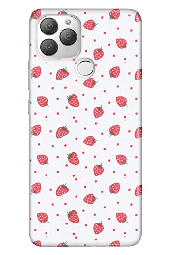 General Mobile Gm 22 Plus Case 0.4mm Laser Cut Silicone Stock: Strawberry