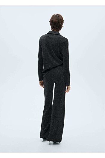 MANGO Woman Simli triko kloş pantolon