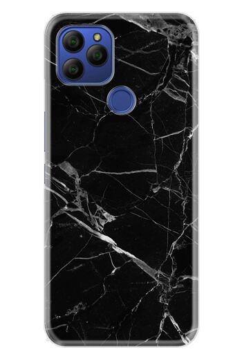 General Mobile Gm 21 Case 0.4mm Laser Cut Silicone Cover Marble Black