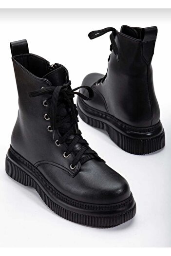 DS AYAKKABI Μαύρο Skin Γυναικείο Bootie με φερμουάρ