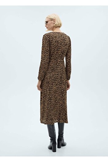 MANGO Woman Uzun leopar elbise