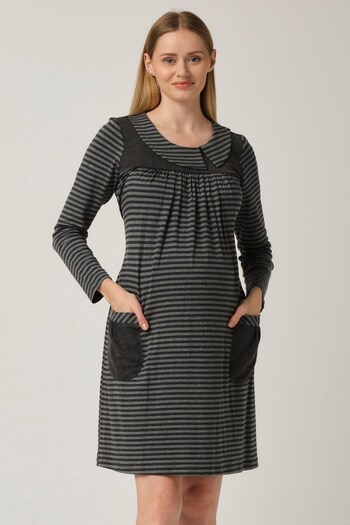 BUSA Anthracite Maternity and Casual Dress - Robadan Model