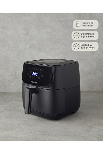 English Home Aıf 2001 Dijital Çıkarılabilir Sepetli Air Fryer Xl Siyah