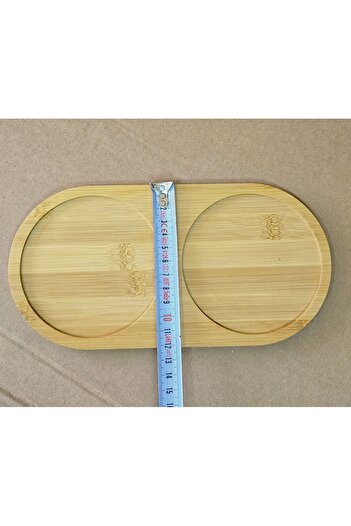 DORRY HOME 24x12 Cm Oval Bamboo Soap Oil Pot - 1 Piece, 2 Compartment Presentation Tray