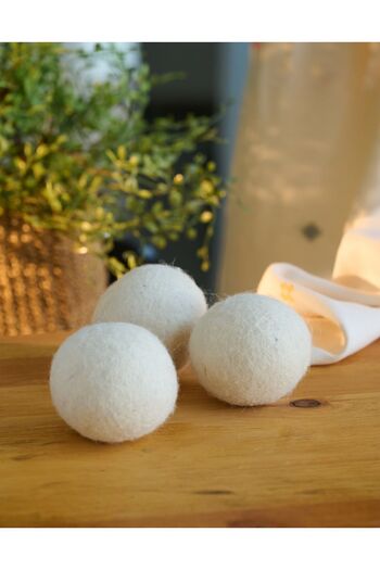 CeeF Doğal Yaşam 3 Pieces 100% Natural Merino Sheep Wool Clothes Drying Balls