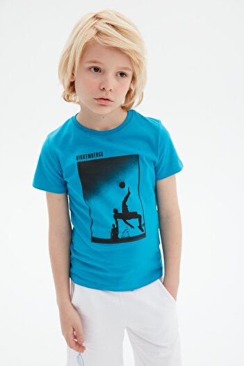 Bikkembergs Bg Store Tricou albastru pentru baieti 23ss0bk1448