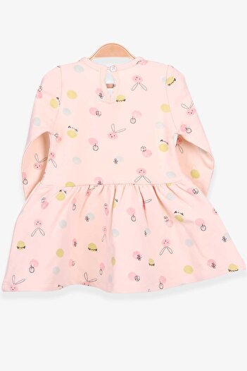 Breeze Girl's Long Sleeve Dress Ribbon Patterned 1-4 Years, Beige