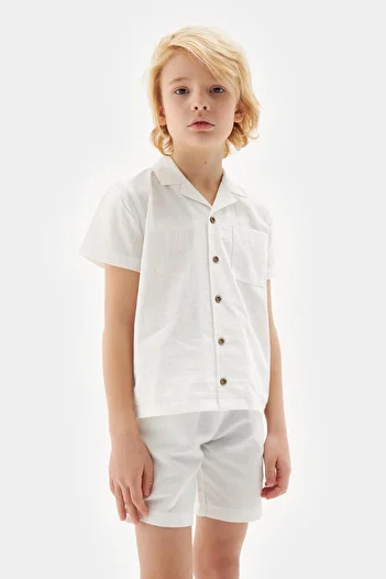 Nebbati Bg Store Boy Ecru Shirt 23ss2nb3614