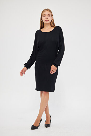 ESPİNA Women's Bat Sleeve Viscose Camisole Midi Dress