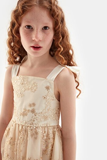Tyess Bg Store Kız Çocuk Gold Elbise 23ss0tj4914