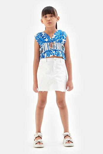 Tyess Bg Store Κοριτσίστικη Λευκή Φούστα 23ss1tj4310