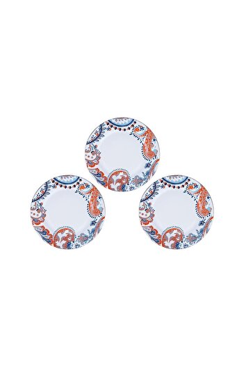 Lucky Art Vesta Bone Colorful 6-Piece Flat Porcelain Plate Set 20 Cm