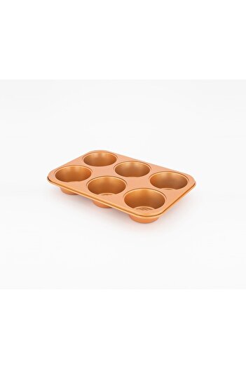 ELLE 6 Muffin Pan, Brown