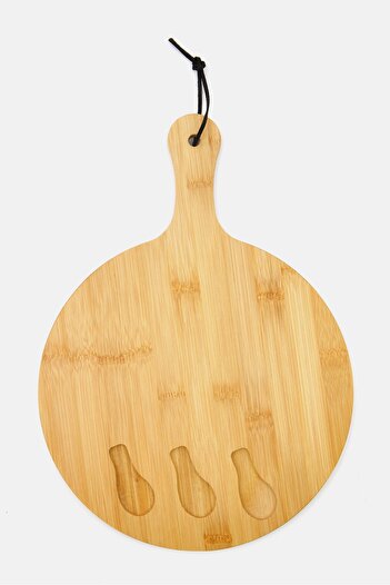 Muy Mucho 4 Piece Bamboo Cheese Serving Board, Natural Bamboo