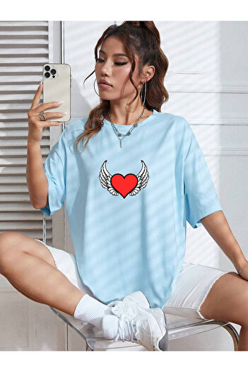 Cosmo Style Μπλουζάκι Unisex από βαμβακερό στάμπα καρδιάς - Casual μπλουζάκι για όλες τις εποχές 4070788541171