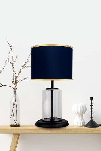 MINIMAL ETICARET VE BILGI TEKNOLOJILERI Monarch Transparent Black Striped Glass Lampshade