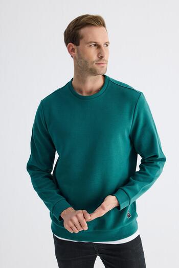 odelon Men's Petrol Color Comfort Fit Sweatshirt - Mars26