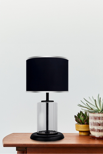 MINIMAL ETICARET VE BILGI TEKNOLOJILERI Monarch Transparent Black Striped Glass Lampshade