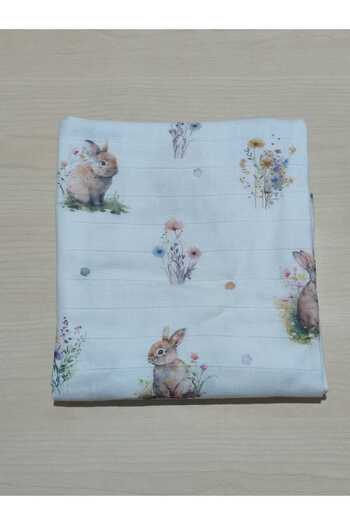 Alpıno Newborn Blanket - 100% Cotton Muslin Covered Baby Blanket 85X85 cm (Digital Print)