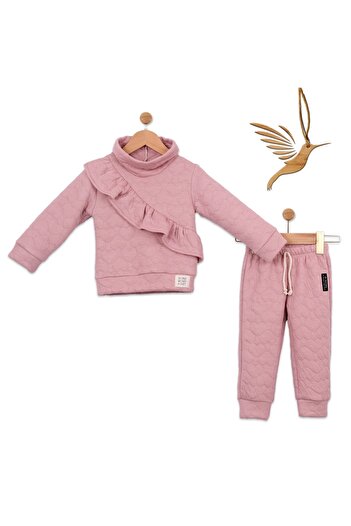 lorio kids 2-5 Years Girl's Heart Quilted Double Set