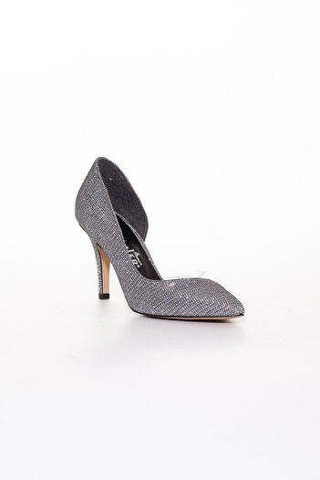 Dilimler Ayakkabı İnce Topuklu Yanı Şeffaf Platin Kadın Stiletto